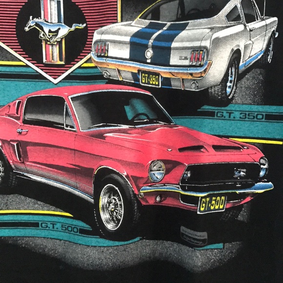 Oversized car t shirt FORD Mustang Cobra Powered L - Picture 4 of 6